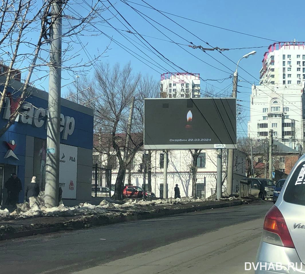 Стихийный мемориал в память о погибших в «Крокусе» появился у «Гиганта»  (ФОТО) — Новости Хабаровска