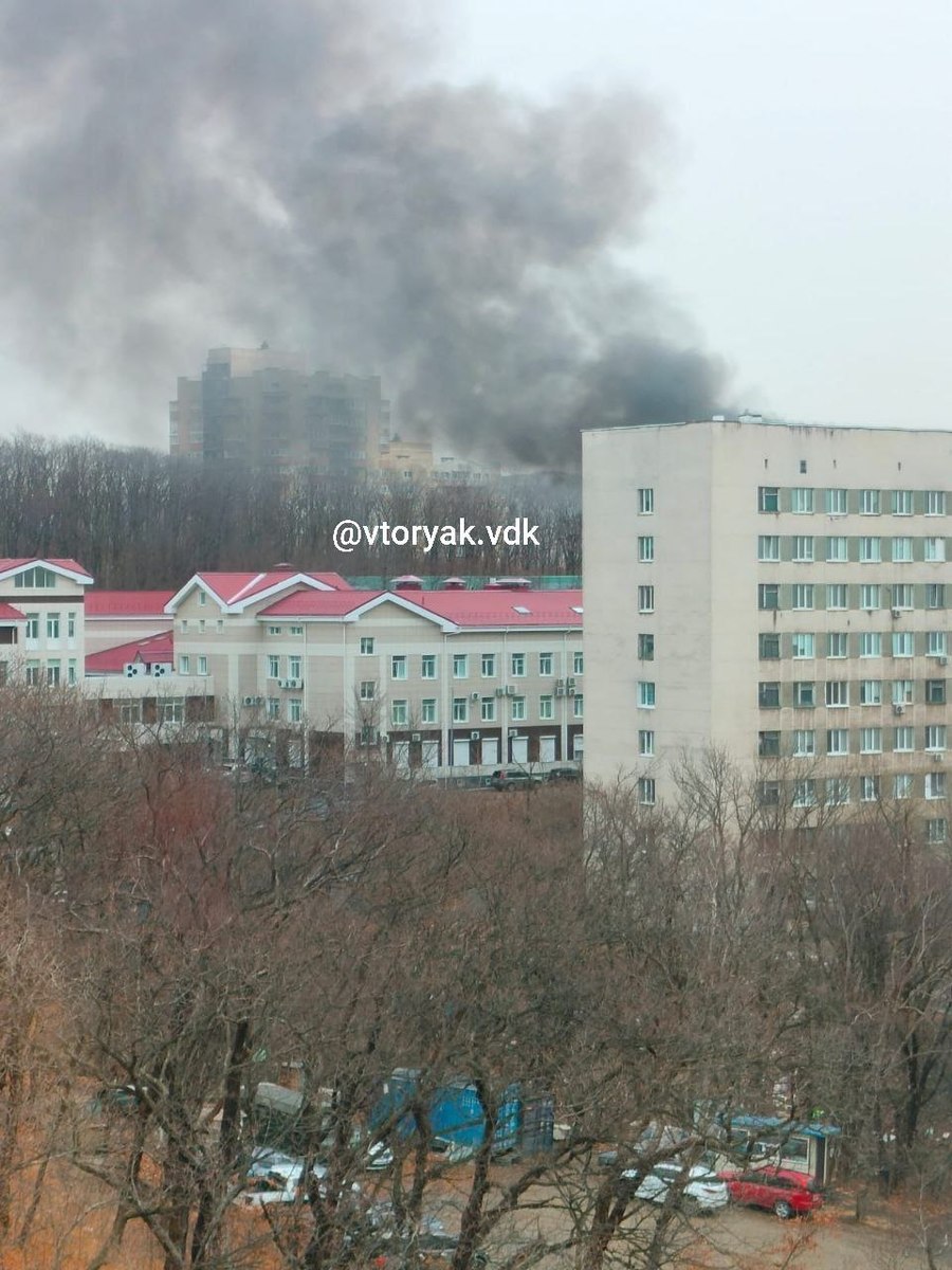 На парковке возле Тысячекоечной больницы сгорел минивэн – Новости  Владивостока на VL.ru