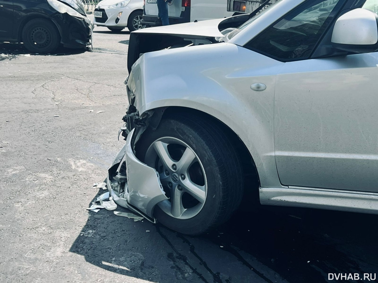 Honda Fit и Suzuki SX4 столкнулись на Пушкина (ФОТО) — Новости Хабаровска