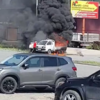 Три автомобиля столкнулись в Находке и загорелись, два водителя госпитализированы