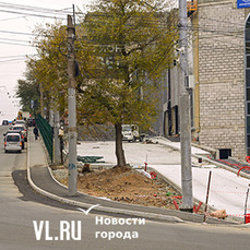 Застройщик восстановил долгожданный тротуар на Дальпрессе, но со столбом посередине (ФОТО)