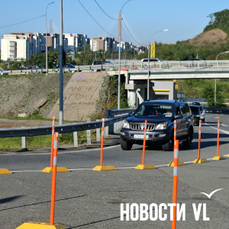 На развязке в районе Патрокла островок безопасности отгородили делиниаторами нового типа