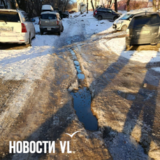 Дворы на Спиридонова, Красного Знамени и Луговой покрылись льдом из-за воды, которая течёт уже несколько месяцев