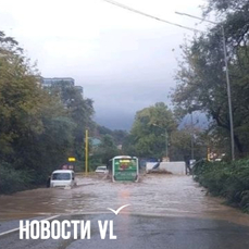 &laquo;Простаивать нельзя&raquo;: автобусам во Владивостоке приходится штурмовать лужи и ездить с водой в салоне