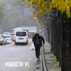 Со сломанными зонтами и промокшими ногами: фоторепортаж с улиц Владивостока в сегодняшний дождливый день